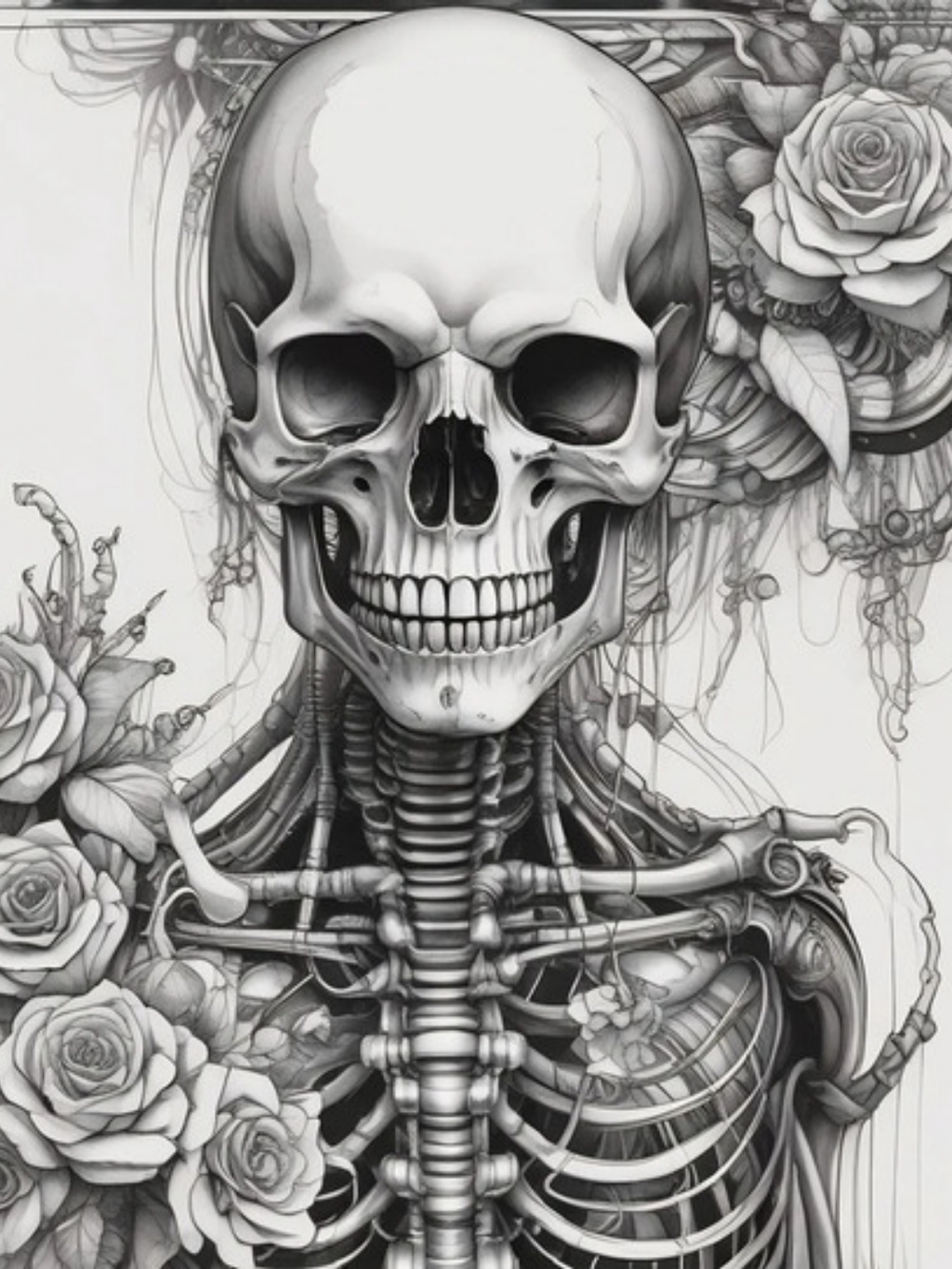 Skull and Roses Wall Art
